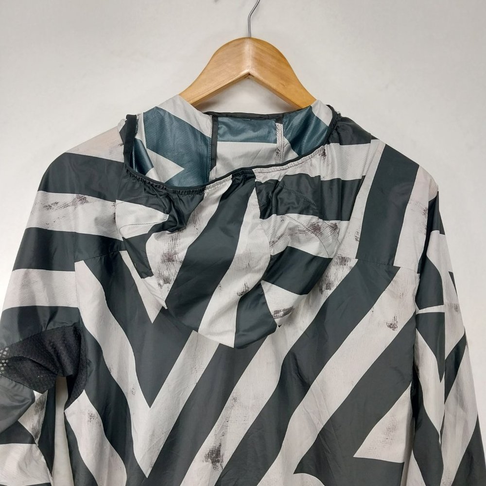 Adidas TERREX Jacket Men Small Black Gray Windbreaker Full Zip Hood Lightweight - Picture 3 of 12